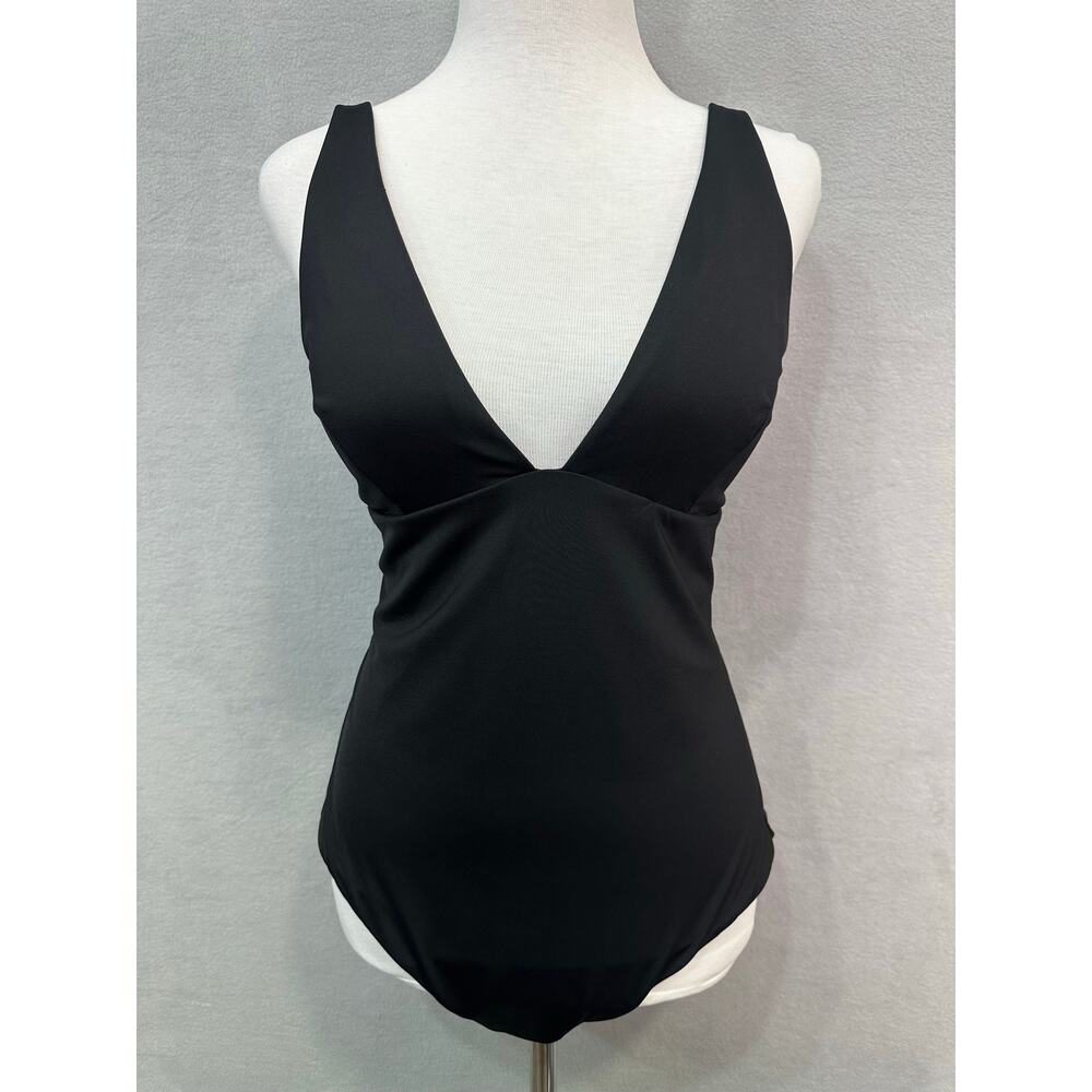 Sea Level Swim Australia Black Plunge V Neck One Piece Swimsuit Size 12 - Picture 2 of 11